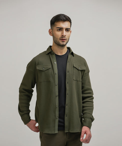 Men's Waffle Button Down Shirt